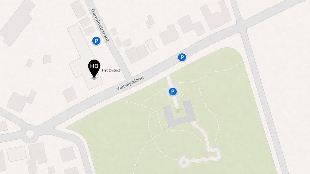 kaart waar je kan parkeren aan Het District
